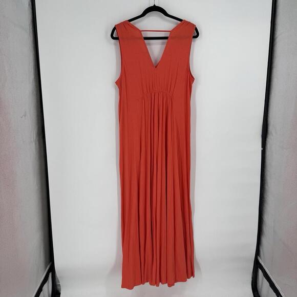 Soft Surroundings dress large L orange maxi sleeveless modal beachy summer work - Picture 5 of 5